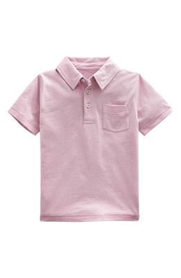 Mini Boden Kids' Slub Cotton Polo Shirt in Pink