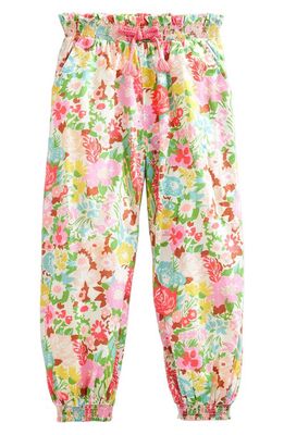 Mini Boden Kids' Smocked Cuff Cotton Pants in Painterly Floral