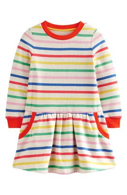 Mini Boden Kids' Stripe Long Sleeve Fleece Sweatshirt Dress in Multi Stripe