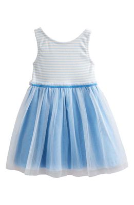 Mini Boden Kids' Stripe Sleeveless Tulle Dress in Provence Blue