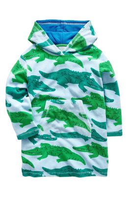 Mini Boden Kids' Terry Cloth Hooded Cover-Up in Bright Green Crocs