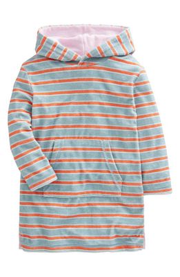 Mini Boden Kids' Terry Cloth Hooded Cover-Up in Tourmaline Blue/Orange