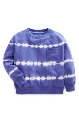 Mini Boden Kids' Tie Dye Cotton Sweatshirt in Blue/Ivory