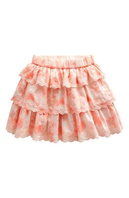 Mini Boden Kids' Tie Dye Tiered Cotton Skirt in Pink Tie Dye