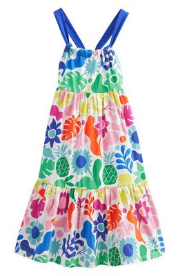 Mini Boden Kids' Tiered Cotton Jersey Sundress in Multi Holiday Floral