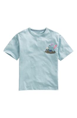 Mini Boden Kids' Volcano Cotton Graphic T-Shirt in Tourmaline Blue Mountain