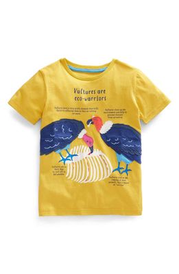 Mini Boden Kids' Vultures Appliquéd Cotton Graphic T-Shirt in Gooseberry Vultures