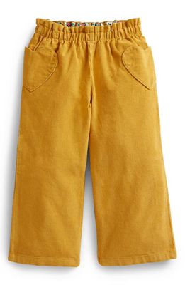 Mini Boden Kids' Wide Leg Corduroy Pants in Oil Yellow