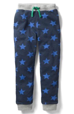 Mini Boden Lined Print Sweatpants in Navy/Gymnasium Star