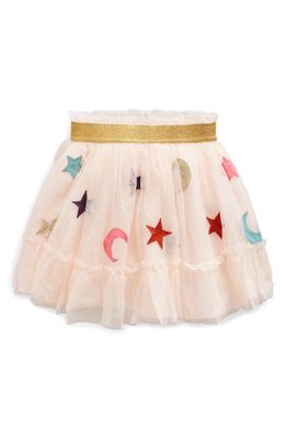 Mini Boden Stars & Moons Appliqué Tulle Skirt in Sandpiper Stars