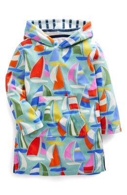 Mini Boden Stripe Hooded Terry Cover-Up in Multi Sails