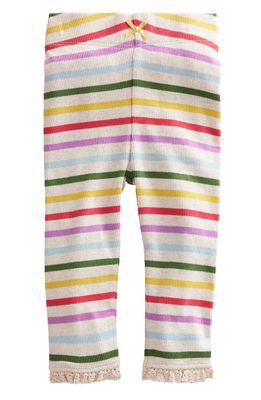 Mini Boden Stripe Rib Stretch Cotton Leggings in Rainbow Stripe