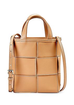 Mini Chloe Woven Leather Shopper Tote Bag