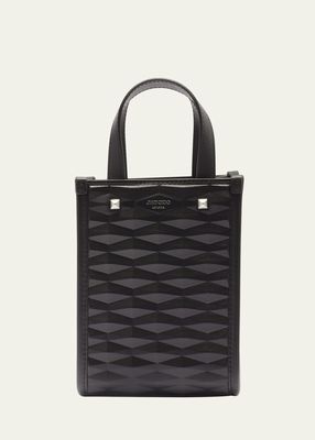 Mini Diamond-Embossed Leather Tote Bag