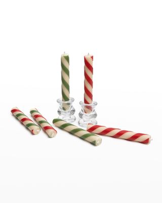 Mini Dinner Candy Cane Candles, Set of 6