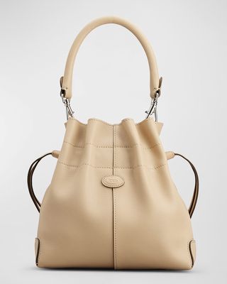 Mini Drawstring Leather Top-Handle Bag