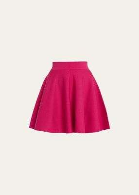 Mini Flared Wool-Blend Skater Skirt