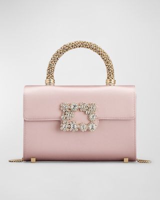 Mini Flower Jewel Buckle Top-Handle Bag