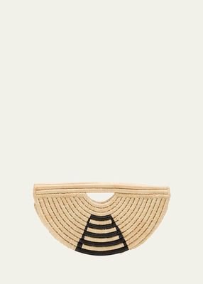 Mini Half Moon Raffia Top-Handle Bag