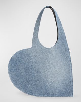 Mini Heart Denim Tote Bag