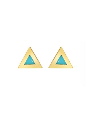 Mini Inlay Triangle Stud Earrings