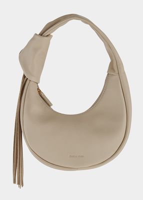 Mini Knot Tassel Leather Top-Handle Bag