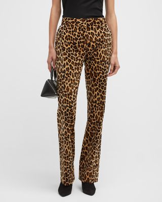 Mini Leopard Bootcut Trousers