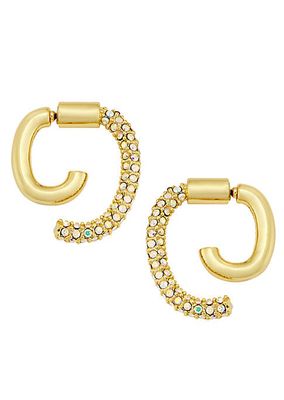 Mini Luna 12K Gold-Plate & Crystal Drop Earrings