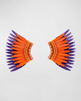 Mini Madeline Gameday Earrings, Orange/Purple