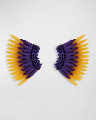 Mini Madeline Gameday Earrings, Purple/Yellow