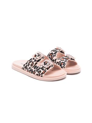 Mini Melissa animal-print flat sandals - Pink