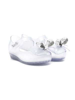 Mini Melissa bow-detail ballerina shoes - White