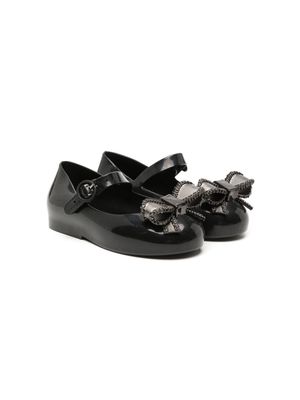 Mini Melissa bow-detailing ballerina shoes - Black