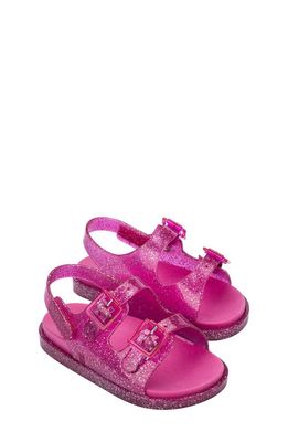 Mini Melissa Buckle Strap Sandal in Pink Glitter Mix