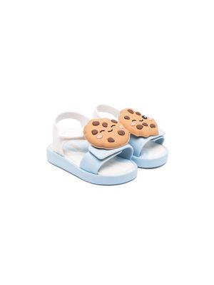 Mini Melissa cookie-patch open-toe sandals - White