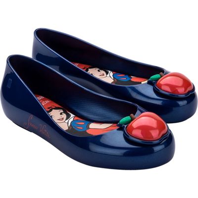 Mini Melissa Sweet Love Disney Princess Flat in Metallic Blue/Red 