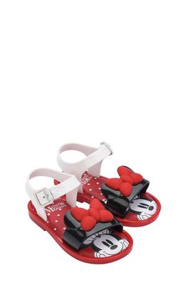 Mini Melissa x Disney Minnie Mouse Sandal in White/Black/Red