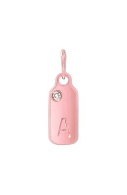 Mini Mini Jewels Diamond Accented Initial Dog Tag Pendant in Rose Gold-A