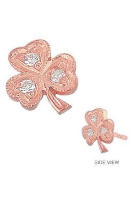 Mini Mini Jewels Diamond Icon Clover Earring in Rose Gold
