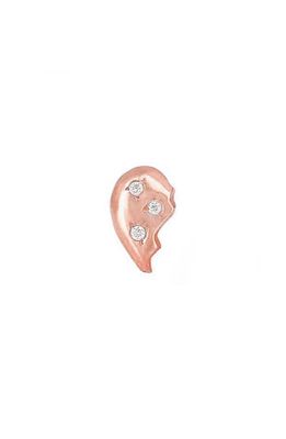 Mini Mini Jewels Diamond Icon Half Heart Earring in Rose Gold