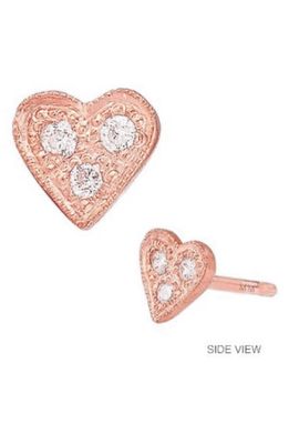 Mini Mini Jewels Diamond Icon Heart Earring in Rose Gold
