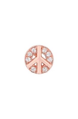 Mini Mini Jewels Diamond Icon Peace Sign Earring in Rose Gold