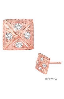 Mini Mini Jewels Diamond Icon Pyramid Earring in Rose Gold