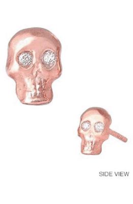 Mini Mini Jewels Diamond Icon Skull Earring in Rose Gold