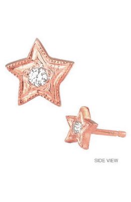 Mini Mini Jewels Diamond Icon Star Earring in Rose Gold
