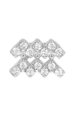 Mini Mini Jewels Diamond Zodiac Sign Earring in White Gold-Aquarius