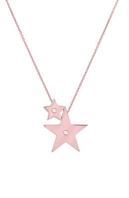 Mini Mini Jewels Forever Collection - Double Star Diamond Pendant Necklace in Rose Gold
