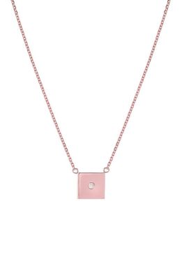 Mini Mini Jewels Forever Collection - Square Diamond Pendant Necklace in Rose Gold