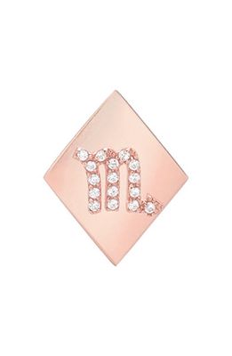 Mini Mini Jewels Frame Diamond Zodiac Sign Earring in Rose Gold-Scorpio