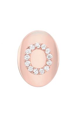 Mini Mini Jewels Framed Diamond Initial Earring in Rose Gold-O